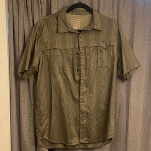 Merrell Mens Outdoor Hiking Fishing Button up Shirt opti-wick upf 50+ Size M